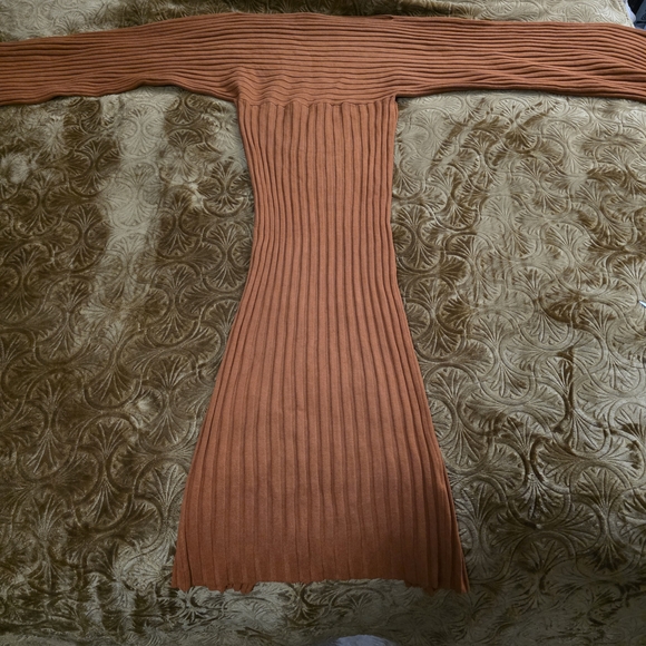 Fashion Nova Burnt Orange Knit Dress - Picture 1 of 4